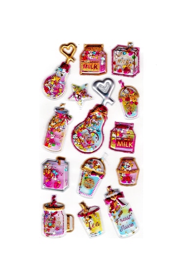 Sticker Kabartmalı Sticker Defter, Planlayıcı Etiket Pullu-815 -17x9 Cm - Pullu İçecek