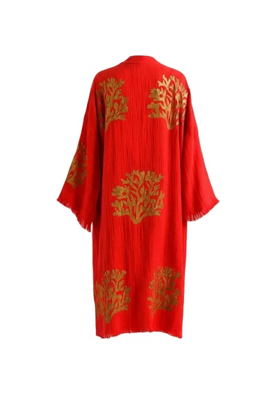 Brandsmiths Red Ethereal Coral Kimono Sarı