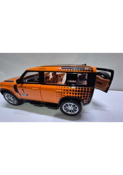 Diecast Model Metal Oyuncak Araba Land Rover Jip Defender Modifiyeli Koleksiyon Jeep 20cm Suv Oranj Diğer