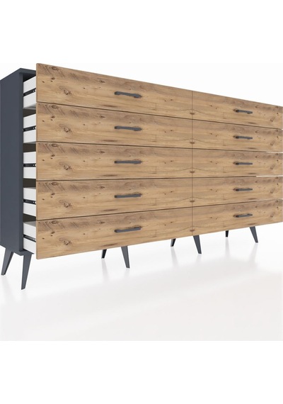 Arges Konsol 10 Çekmeceli 176x30x99 Antrasit-antrasit/çam Antrasıt/atlas Çam - Antrasıt Arges Konsol 10 Çekmeceli 176x30x99 Antrasit-antrasit/çam Antrasıt/atlas Çam - Antrasıt