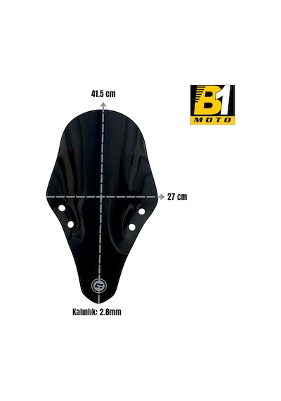 Cf Moto 250 Sr 2020-2025 Uyumlu Ön Cam Siyah