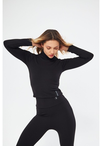Lesa Wear Fitilli Soft Touch Balıkçı Yaka Bluz Siyah Siyah