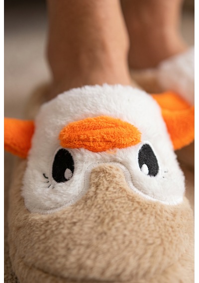 Stwenn Kadın Peluş Ev Terliği Penguen Desenli Kışlık Sıcak Tutan Kapalı Burun Yumuşak Tabanlı Rahat Pandufu Vizon Stwenn Kadın Peluş Ev Terliği Penguen Desenli Kışlık Sıcak Tutan Kapalı Burun Yumuşak Tabanlı Rahat Pandufu Vizon