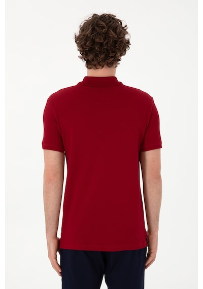 U.S. Polo Assn. Erkek Slim Fit Polo Yaka Bordo Basic Tişört 50298041-VR014
