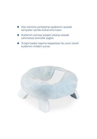 Babyjem 2 İn 1 Portatif Katlanabilir Seyahat Lazımlığı Klozet Adaptörü İndigo Mavi + 5 Hediye Poşet