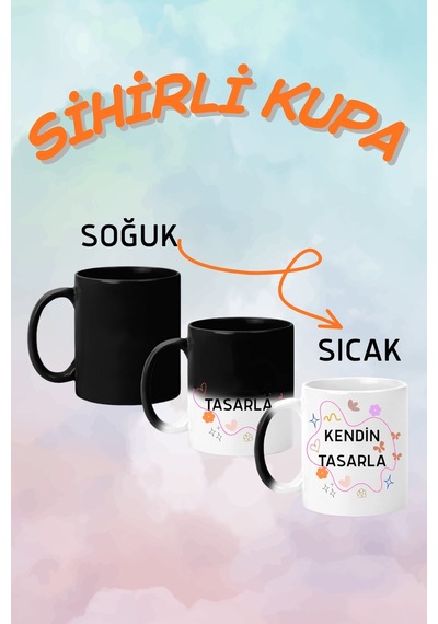 Kişiye Özel Sihirli Kupa Baskılı Hediyelik Kupa Tasarım Çok Renkli