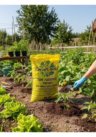 Green World 20 Litre Ithal Çok Amaçlı Bitki Toprağı Torf Cocopeat Ponza Taşı - Kokopit Özel Karışım Saksı Ha 0,250