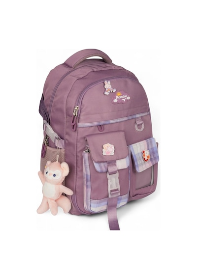 Relaxion 2174-1450 İthal Kore Tarzı Unisex Çocuk İlkokul Sırt Çantası Mor