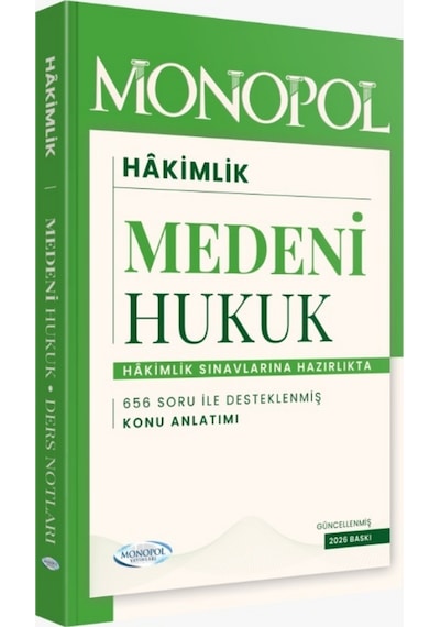 2026 Hakimlik Medeni Hukuk Ders Notları ve Soruları Monopol Yayınları