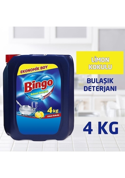 Bingo Bulaşık Sıvısı 4 Litre Limon Kokulu Elde Yıkama
