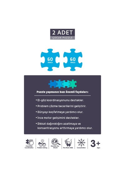 2 Adet 60 Parça - Ocean Frıends Okyanus Arkadaşları Ve World Dıscover Dünyayı Keşfet