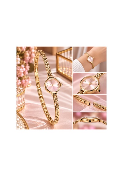 Xuping 14k Çelik Renk Atmaz Kadın Kol Saati Pembe - 931412969 Gümüş