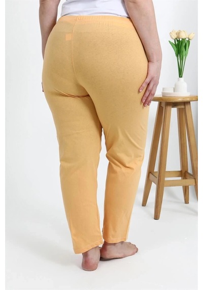 Mtm My The Mall Kadın Pamuklu Büyük Beden Alt Pijama Sarı Sarı