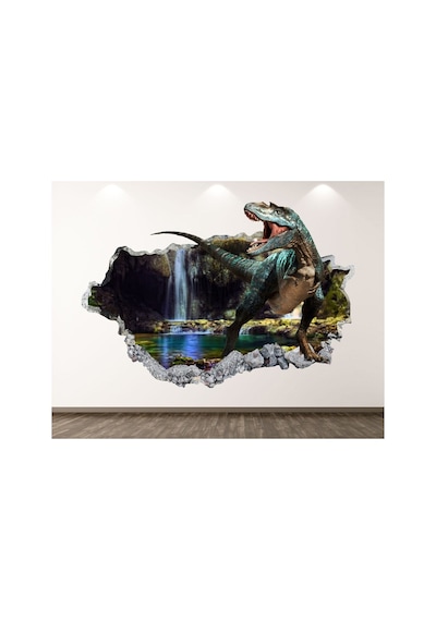 T-rex Dinozorlar Full Hd Baskı 3d Modern Duvar Sticker Seti