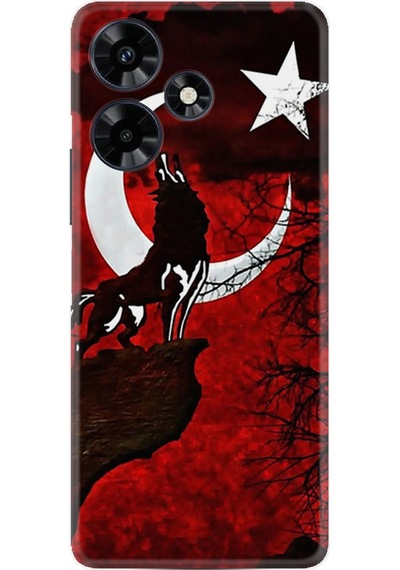 Infinix Uyumlu Hot 30 Kılıf Resimli Desenli Baskılı Silikon Wolf And Moon 2 1381