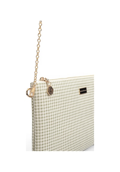 Silver Polo Yeşil - Kemik Kaz Ayağı Ekose Kadın Portföy Ve Clutch El Çantası Sp1034
