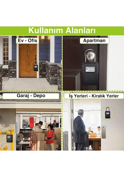 Askılı 4 Haneli Şifreli Anahatar Dolabı Şifreli Anahtar Kasası Airbnb Anahtar Dolabı Çelik Şifreli Anahtar Kutusu
