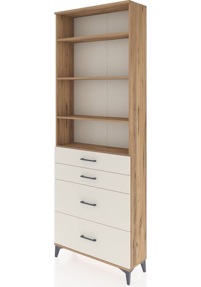 Arges Dolap 4 Raflı 4 Çekmeceli 88x30x243 Çam-aytaşı Atlas Çam