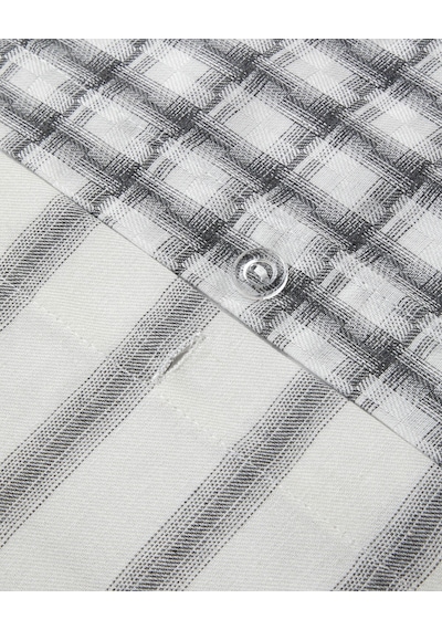 English Home Swirl Check İpliği Boyalı Çift Kişilik Çarşaflı Nevresim Takımı 200x220 Cm Siyah Siyah