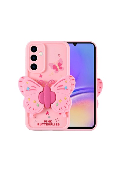 Galaxy A05s Kılıf Kamera Korumalı Figür Tasarımlı Zore Kapya Kapak Pembe Açık