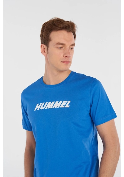 Hummel Hmlelemental Logo Cotton Tee Mavi Erkek T-shirt 911947-7837 Mavi