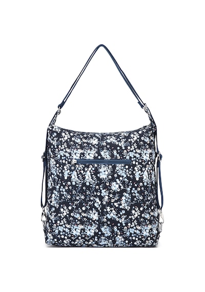 Smart Bags Büyük Boy Su Geçirmez Krınkıl Kumaş Hem Sırt Hem Omuz Çantası Mavi Rose