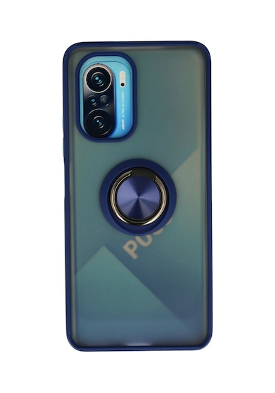 Redmi K40 Kılıf Montreal Yüzüklü Silikon Kapak - Lacivert Bz8683140224011