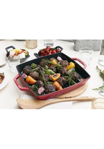 Staub La Cocotte Izgara Tava | Döküm Demir | 33 CM | Kiraz