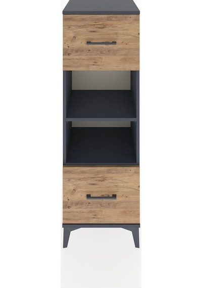 Hyperion Dolap 2 Raflı 2 Çekmeceli 44x44x134 Antrasit-çam Antrasit