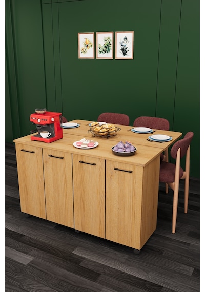 Lüks Katlanır Mutfak Adası Bar %100 Mdf Çok Amaçlı Yemek Masası Kahve Köşesi Erzak Dolabı Ma02 Karına Lüks Katlanır Mutfak Adası Bar %100 Mdf Çok Amaçlı Yemek Masası Kahve Köşesi Erzak Dolabı Ma02 Karına