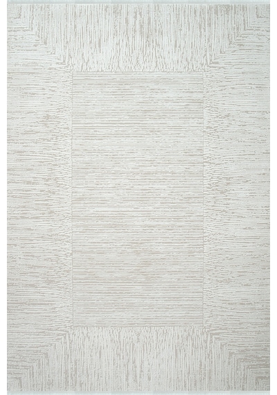 Sembol 2906 Krem Akrilik Çerçeveli Sade Desenli Halı