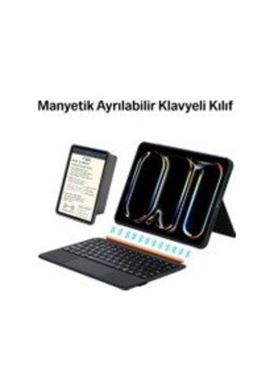 Bix Ik02 Manyetik Ayrılabilir İpad Uyumlu Için Touchpad Li Klavye Kılıfı Bluetooth 6.0 Type-c Şarjlı 7 Renk Bant Bix Ik02 Manyetik Ayrılabilir İpad Uyumlu Için Touchpad Li Klavye Kılıfı Bluetooth 6.0 Type-c Şarjlı 7 Renk Bant
