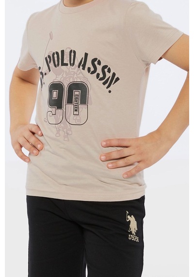 U.S. Polo Assn. U.s. Polo Assn Erkek Çocuk Kahverengi Bermuda Takım Us1091-c-v-3 Kahverengi
