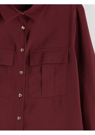 Lcw Modest Bordo Modal Karışımlı Kadın Gömlek Tunik