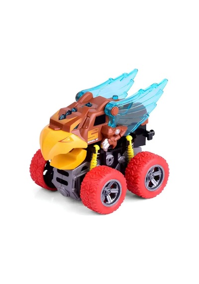 Kartal Temalı Canavar Araba - 360 Derece Takla Atan Atalet Motorlu Monster Truck Oyuncak Çok Renkli