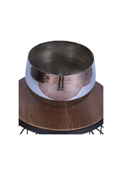Yapay Çiçek Sitesi Metal Dekoratif Saksı 17 Cm Gümüş
