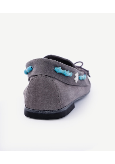 Yargıcı Aksesuar Detaylı Deri Loafer 25ykay4086x 059 Gri