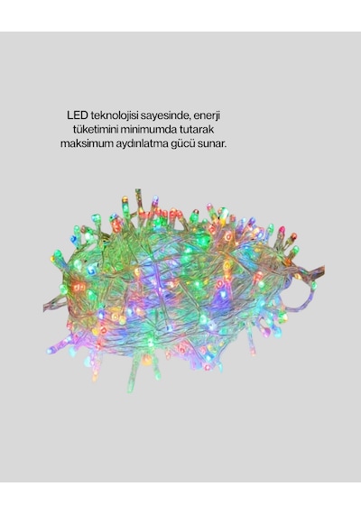 Muratech Enerji Tasarruflu Şeffaf Kablo 5 M 50 Led Dekor Işık Düzenli