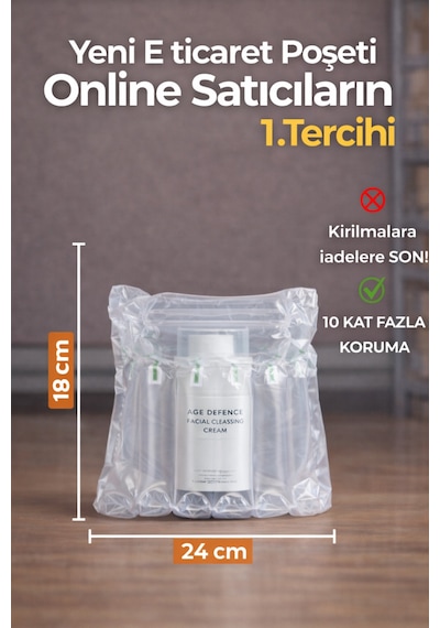 24x19 Cm 50 Adet Havalı Kargo Poşeti Airbag/airbed/airpack/airpak Ambalaj