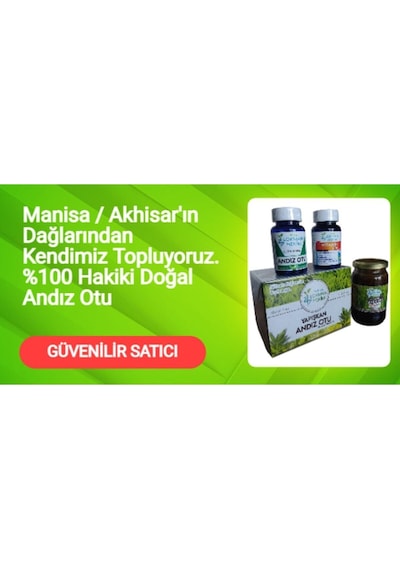 Andız Otu Kapsülü Akhisar, Yapışkan, Doğal, Andız Otu Hapı, Bakanlık Onaylı Ruhsatlı