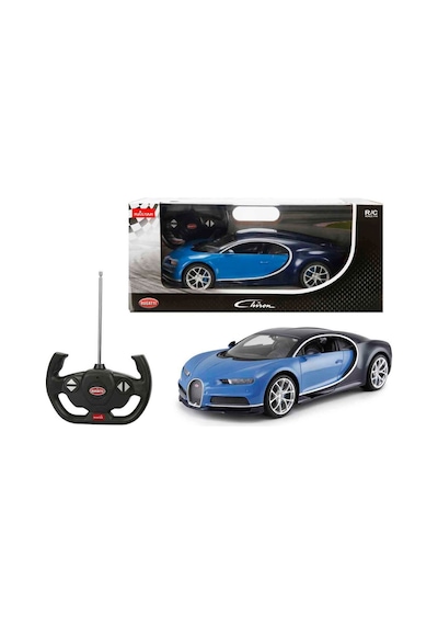 Rastar 1:14 Bugatti Chiron Uzaktan Kumandalı Işıklı Araba Mavi-siyah Çok Renkli