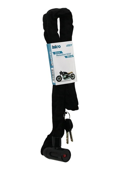 Zincirli Anahtarlı Motor - Bisiklet Kilit Bez Kılıflı Aç-kapa Kilit Kapak 150cm Diğer