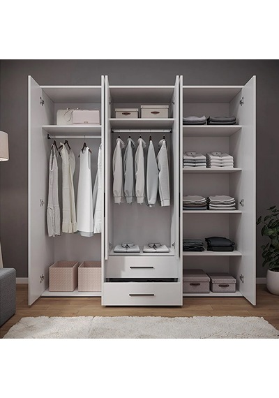 Yeni White 6 Kapı Gardırop 52x206x213 Beyaz Yeni White 6 Kapı Gardırop 52x206x213 Beyaz