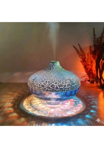 Çeşithane Kristal Küre Led Gece Lambası 3d Samsung Uyumlu Galaxy Işıklı Dekoratif Masaüstü Lamba