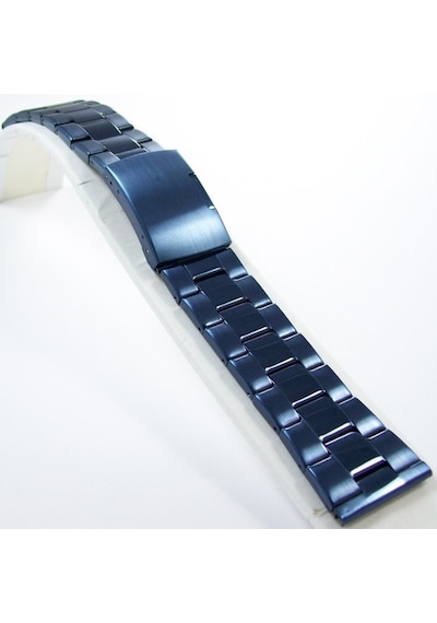 24Mm Lacivert Metal Saat Kordonu Çelik Kolçak 1Kalite Metal Kayış