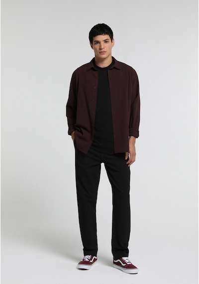 Colin's Colins Regular Fit Shirt Neck Düz Erkek Bordo Uzun Kol Gömlek Cl1081843 Q1.v1 Brd