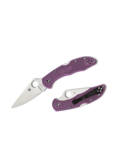 Spyderco Delica 4 Purple Lightweight Flat Ground Plainedge Kamp Çakı Mor