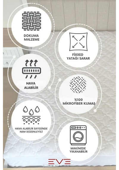 Eve Tekstil Kapitone Yüksek Kaliteli 4 Mevsim Kullanılabilir Microfiber Soft Çift Kişilik Antialerjik Yorgan Beyaz