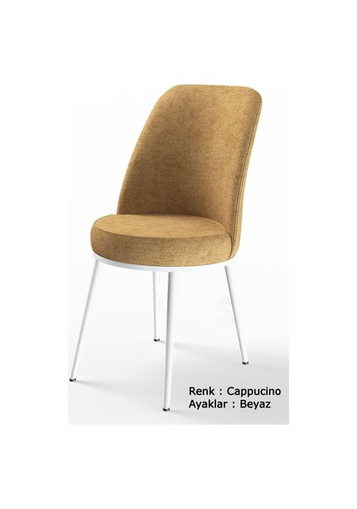 Canisa Concept Dexa Serisi Cappucino Renk 6 Adet Sandalye, Renk Cappucino, Ayaklar Beyaz Cappuccino