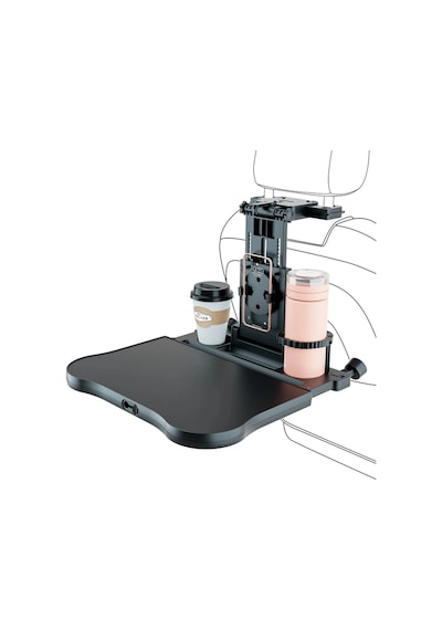 Shopytech Evrensel Araç Koltuğu Masası 360 Döner Tepsi Tablet Laptop Standı Ve Bardaklık 1 Adet